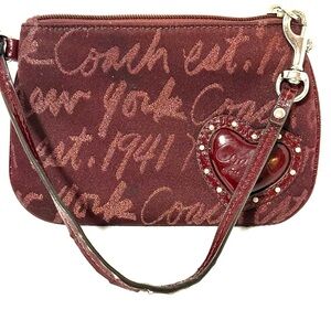 Coach heart wristlet